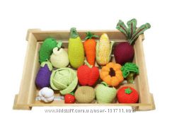 Вязанные овощи и фрукты набор 16 шт