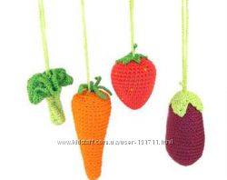 Игрушки - подвески на мобиль, овощи и фрукты на коляску