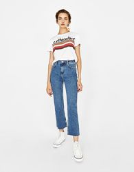 Укороченные джинсы мини клеш на низкий рост Marks & Spencer