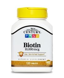 Витамины Биотин 21st Century Biotin 120 таблеток 10 000 мкг 10мг