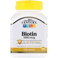 Витамины Биотин 21st Century Biotin 5 000 мкг 5мг 110 капсул