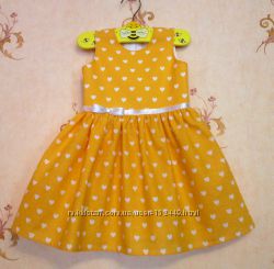  Продам желтое платье с сердечками 98-104 