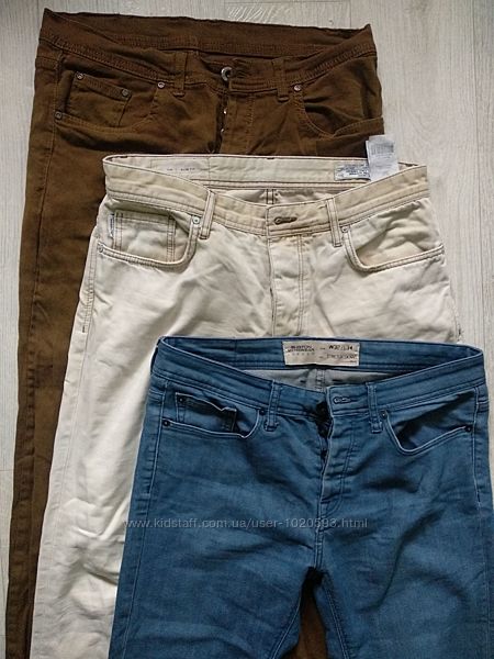 Комплект 3 джинсов мужские классика прямые зауженные