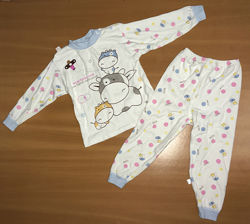 Теплая хлопковая пижама для девочки 3- 4 года
