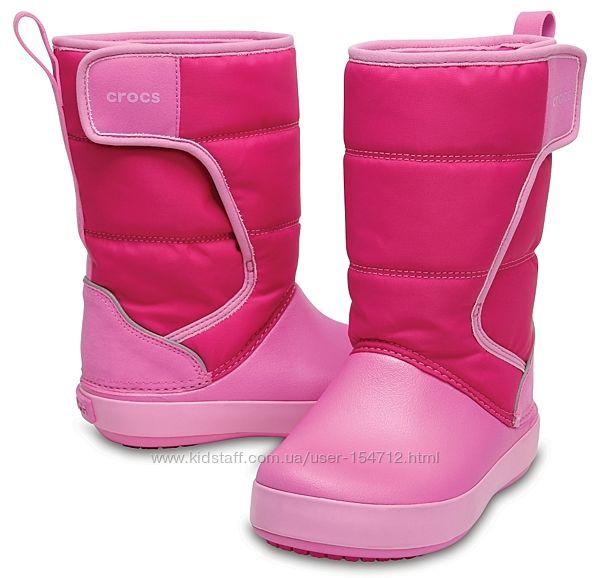 Новые кроксы Crocs LodgePoint Snow Boot, Candy Party Pink
