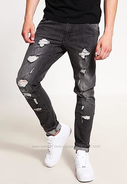 Мужские джинсы shine original men&acutes slim fit grunge grey jeans 29, 30,