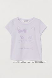 Супер цена    футболка с принтом котик от h&m рост  98-104 см 