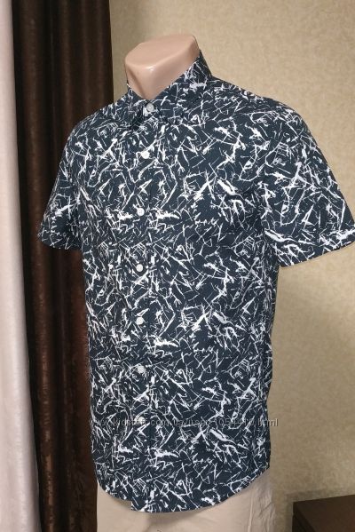 Мужская рубашка Topman с коротким рукавом хлопок. XS