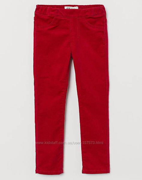 Дитячі однотонні вельветові штани трегінси H&M на дівчинку 85087