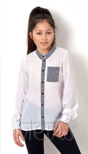 Шкільна блузка з довгим рукавом Mevis 2763 - розміри 122-146