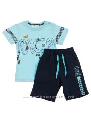 Комплект для мальчика футболка и шорты Breeze Racer голубой 12103