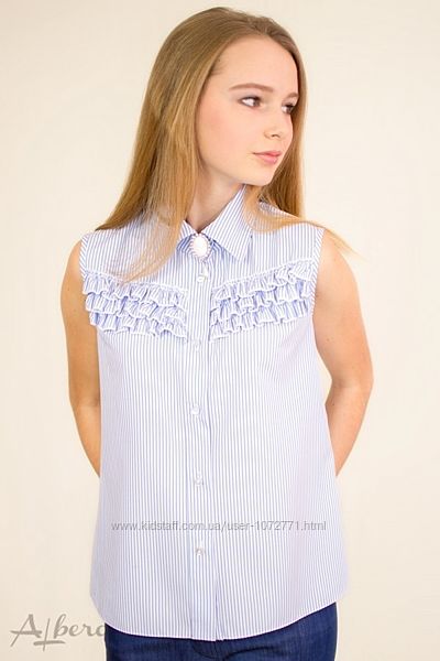 Блузка с коротким рукавом для девочки Albero голубая 5060
