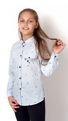 Рубашка для девочки Mevis 2961 розовая и голубая
