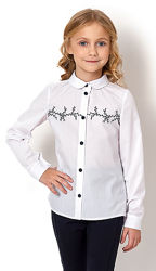Школьная блузка для девочки Mevis белая 2722-01