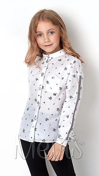 Рубашка для девочки Mevis белая 2899-01