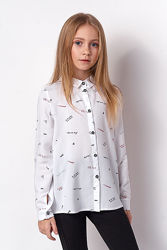 Школьная рубашка для девочки Mevis белая 3413-01