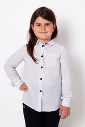 Блузка с длинным рукавом для девочки Mevis белая 3334