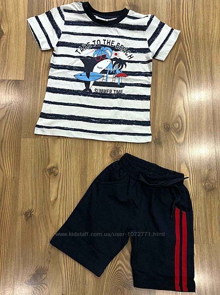 Комплект футболка и шорты для мальчика Hoity-toity синий 0523