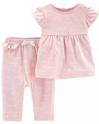 Летний комплект для девочки 18М, 76-81 см, розовый набор, костюм Картерс