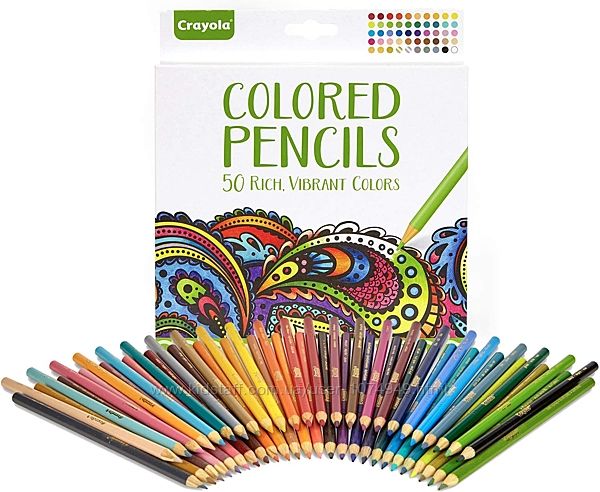 Цветные карандаши Crayola 50 штук, подарочный набор Крайола