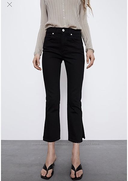 Zara джинсы с разрезами по боках джинси 