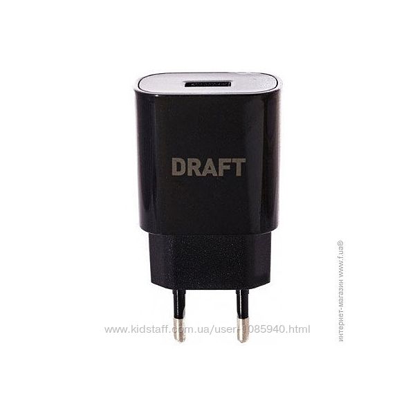 Мережевий зарядний пристрій DRAFT USB 2.0A 4210D чорний