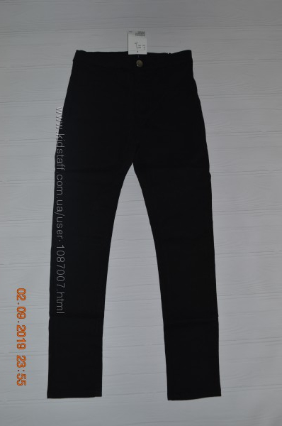Нові чорні завужені брюки H&M для дівчат розм. 8-9 р. 134 і 9-10 р. 140 в н