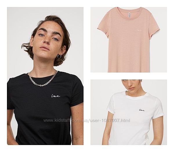 Нові жіночі футболка h&m базові кольори розм. xs s m l 