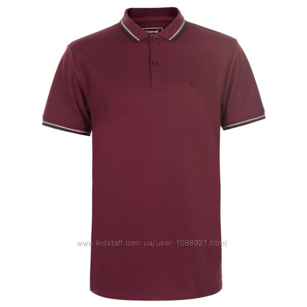 Рубашка поло футболка Firetrap Lazer Polo Shirt Burgundy Оригинал Бордовый