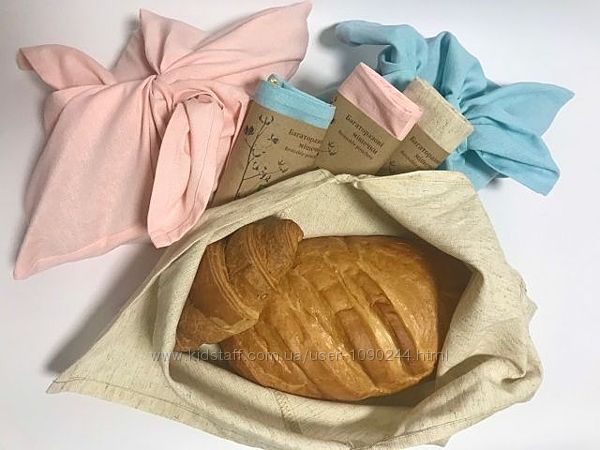 Экомешок для хлеба, еко торбинка из льна