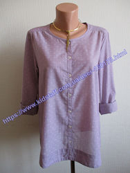Хлопковая блуза шамбре в мелкий принт tcm tchibo