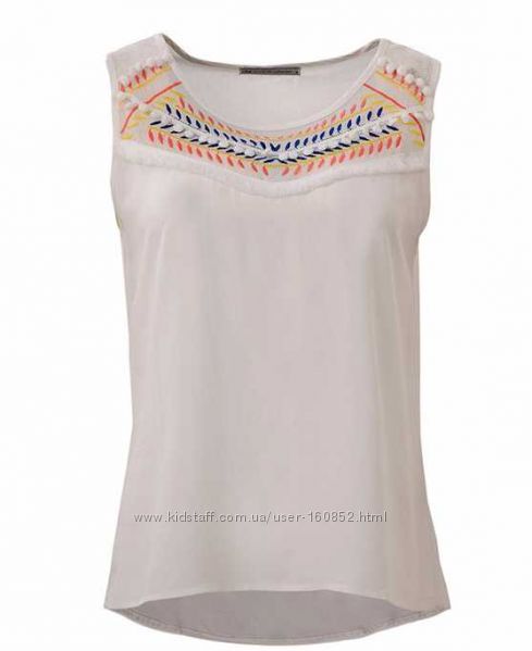 Блузка без рукавов с о-образным вырезом