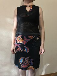 Летнее платье с черной сеткой Rolada, 46 размер