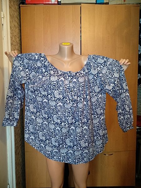 Шикарная блузка большой размер Пог-71 см