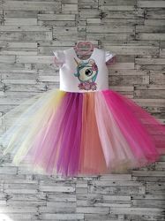 Платье пони  Единорог, для девочки нарядные, разные разцветки большой выбор