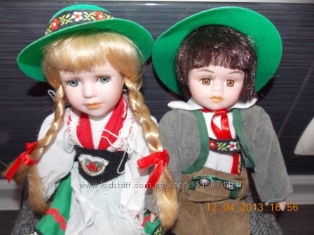 Фарфоровые Немецкие Фольклерные Куклы 80гг.
