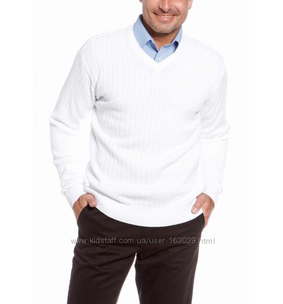 Белый хлопковый пуловер немецкого качества с C&A, р-р S