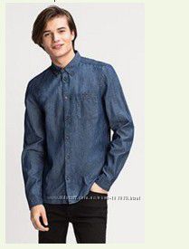 Темно-синяя джинсовая рубашка немецкого производства с C&A, р-ры  L, XL