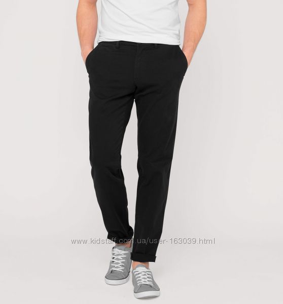 Черные хлопковые штаны стрейч с немецкого сайта C&A, р-ры 37-30