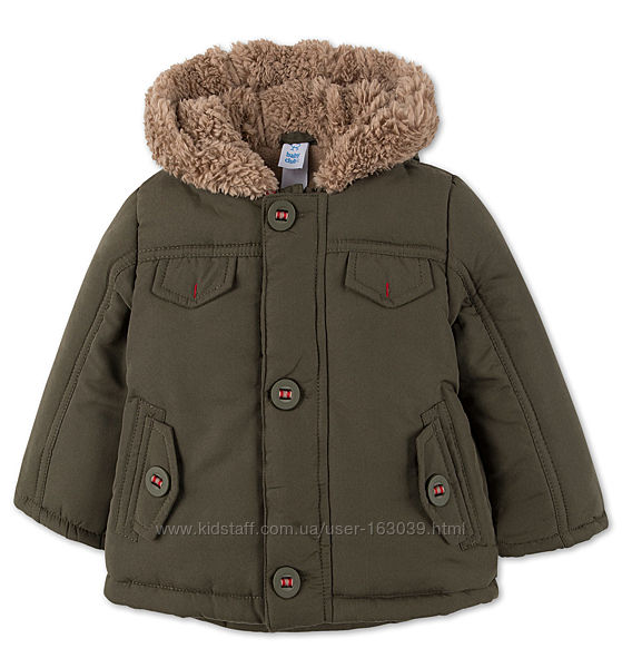 Утепленная курточка цвета хаки для малышей с сайта C&A, р-ры 80, 86, 92