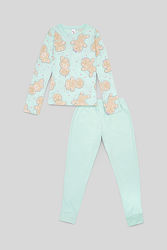 Мятная хлопковая пижама для девочек с сайта C&A, р-р 134