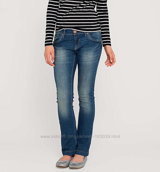 Синие стрейчевые джинсы с тонкой талией с немецкого сайта C&A, р-р 152