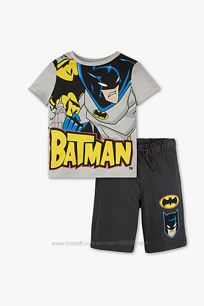 Фирменный трикотажный набор Batman футболка и шорты с C&A, р-ры 116