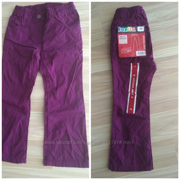 Новые легкие коттоновые штанишки для девочки Lupilu, 98 см