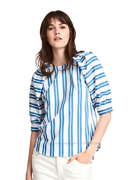 Хлопковая блузка  в полоску