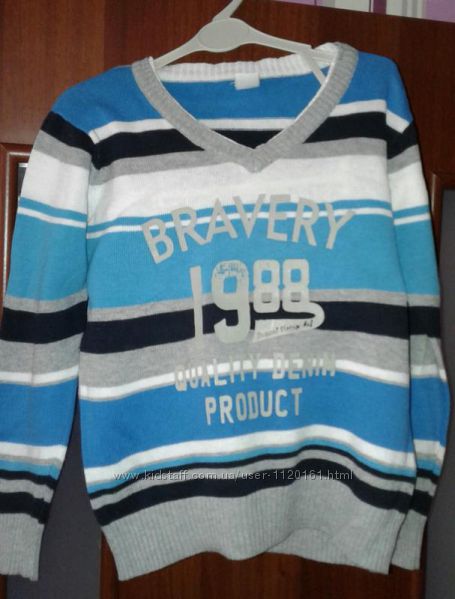 Хлопковый джемпер пуловер для мальчиков gee jay. размер 98 104 см