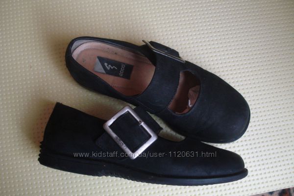 37 р. 24 cм. брендовые кожаные туфли Ecco