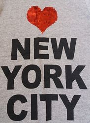 Свитшот свитер кофта i love new york нью йорк серый с пайетками стразами 44