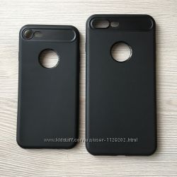 Черный матовый силиконовый чехол iphone 7 7пл 8 8пл упаковка