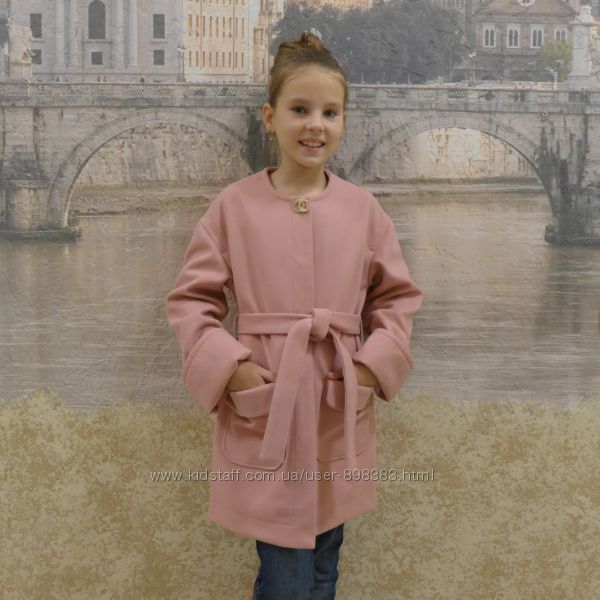 Кашемировое пальто в стиле Сhanel для девочек